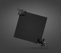 Black banner in a form of a square with explosed corners Royalty Free Stock Photo