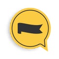 Black Banner ribbon icon isolated on white background. Yellow speech bubble symbol. Vector Royalty Free Stock Photo