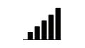 Black bar chart showing increasing values on white background graph statistics Royalty Free Stock Photo