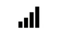 Black bar graph icon showing increasing data on a white background chart statistics Royalty Free Stock Photo