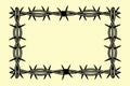 Black barbed wire frame border sharp Royalty Free Stock Photo