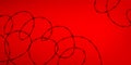 Black barbed wire loops on red background. Vector illustration. Royalty Free Stock Photo