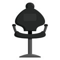 Black barber chair icon, cartoon style