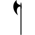 Black bardiche vector silhouette AI generated Royalty Free Stock Photo
