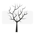 Black bare wood. Oak tree. Vector illustration.