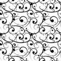 Black baroque seamless pattern in victorian style