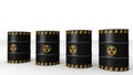 Black barrel of radioactive waste - 3D Illustration