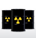 Black Barrel With Yellow Radioactive Symbol Royalty Free Stock Photo