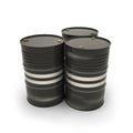 Black barrels on a white background Royalty Free Stock Photo