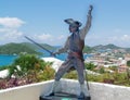 Black Bart, Captain Bartholomew Roberts a famous pirate with Caribbean sea and islands Royalty Free Stock Photo