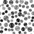 Black Baseball ball icon isolated seamless pattern on white background. Vector Illustration Royalty Free Stock Photo