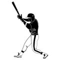 Black baseball batter vector illustration on white Royalty Free Stock Photo