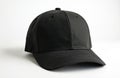 Black baseball cap, classic headwear accessory. Made from quality, soft, hard-wearing material. Features plain, simple style, Royalty Free Stock Photo