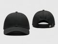 Blank Black Baseball Cap Mockup - Front and Back View Royalty Free Stock Photo