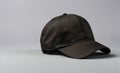Black Baseball Cap Mockup on Grey Background with Copy Space Royalty Free Stock Photo