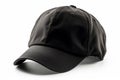 Ai Generative Black baseball cap mockup isolated on white background. Side view. Close up