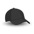 Black Baseball Cap Template. Vector Hat Mockup Royalty Free Stock Photo