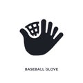 black baseball glove isolated vector icon. simple element illustration from sport concept vector icons. baseball glove editable Royalty Free Stock Photo