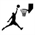 Black basketball player silhouettes are dynamic and powerful representations of athletes in motion, depicted in solid black Royalty Free Stock Photo