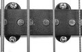 Black bass guitar pickup with strained strings