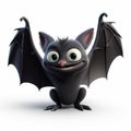 Cute Cartoon Bat 3d Pixar Style With Dark Humor And Lively Movement