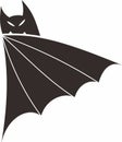 black bat vector icon stock illustration of sign