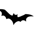 Black bat vector silhouette isolated on white background Royalty Free Stock Photo