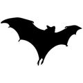 Black bat vector silhouette isolated on white background Royalty Free Stock Photo