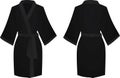 Black bathrobe front and back view