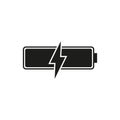 black battery icon. Vector illustration.