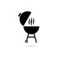 Black BBQ Barbecue Party logo Royalty Free Stock Photo