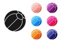 Black Beach ball icon isolated on white background. Set icons colorful. Vector Royalty Free Stock Photo