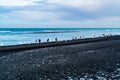 Black Beach landscape and ice blocks