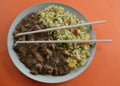 Black bean chicken with rice Royalty Free Stock Photo