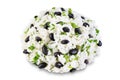 Black bean cilantro lime rice in a plate on a white isolated background Royalty Free Stock Photo