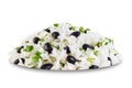 Black bean cilantro lime rice in a plate on a white isolated background Royalty Free Stock Photo
