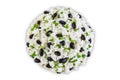Black bean cilantro lime rice in a plate on a white isolated background Royalty Free Stock Photo