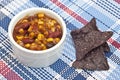 Black Bean Dip with Blue Corn Tortilla Chips