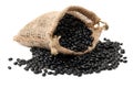 Black bean in the sack Royalty Free Stock Photo