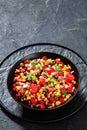 Black Bean Salad with Black-Eyed Peas and veggies Royalty Free Stock Photo
