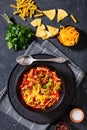 Black Bean Soup with spiral pasta and vegetables Royalty Free Stock Photo