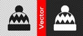 Black Beanie hat icon isolated on transparent background. Vector Royalty Free Stock Photo