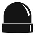 Black beanie icon, simple style