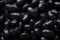 Black Beans With Droplets On Black Background Wde