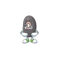 Black beans mascot cartoon character style with Smirking face