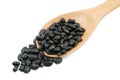 Black Beans on spoon wood