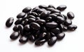 Black Beans White Background -Generative Ai Royalty Free Stock Photo