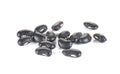 Black beans on white background.