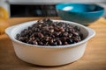 Black Beans In White Bowl Royalty Free Stock Photo