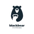 Black Bear Fitness Logo Design Royalty Free Stock Photo